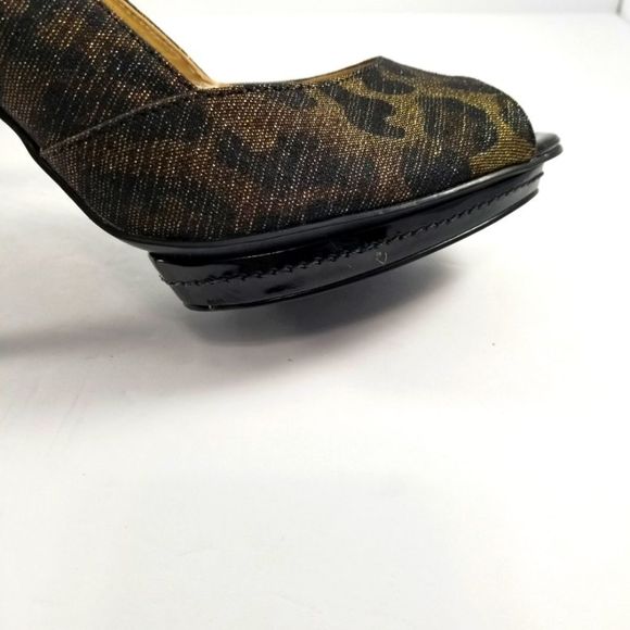 Brand New!! Guess Leopard Print Peep Toe Pump with Buckle size 10. S747 - Picture 8 of 11